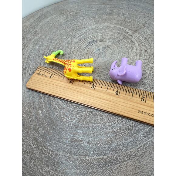 Polly Pocket Miniature Giraffe and Purple Elephant Figures Toy Cake Topper - Picture 3 of 3